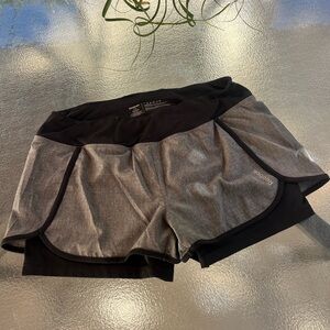 Reebok Women's Gray and Black Athletic Shorts